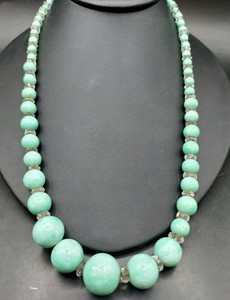 Mint green bead necklace