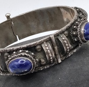 Vintage tribal silver cuff bracelet