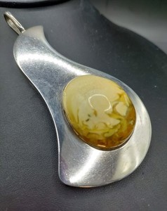 Sterling silver modernist pendant