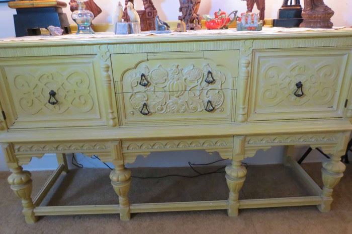 Carved Mediterranean-style sideboard