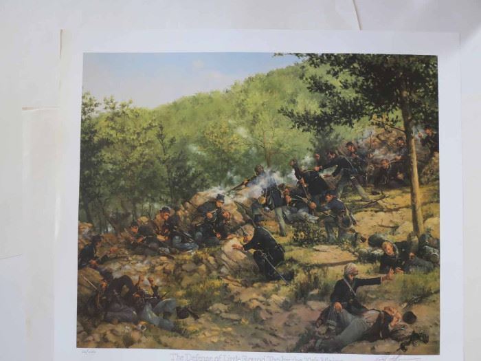 Signed and numbered Civil War battle print