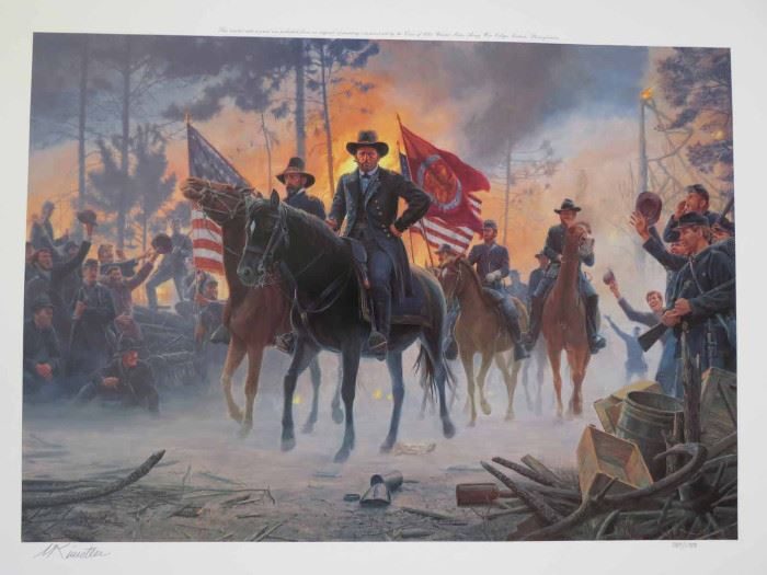 Civil War print of generals on horseback