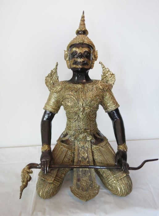 Thai gilt kneeling figure from a Lake View estate