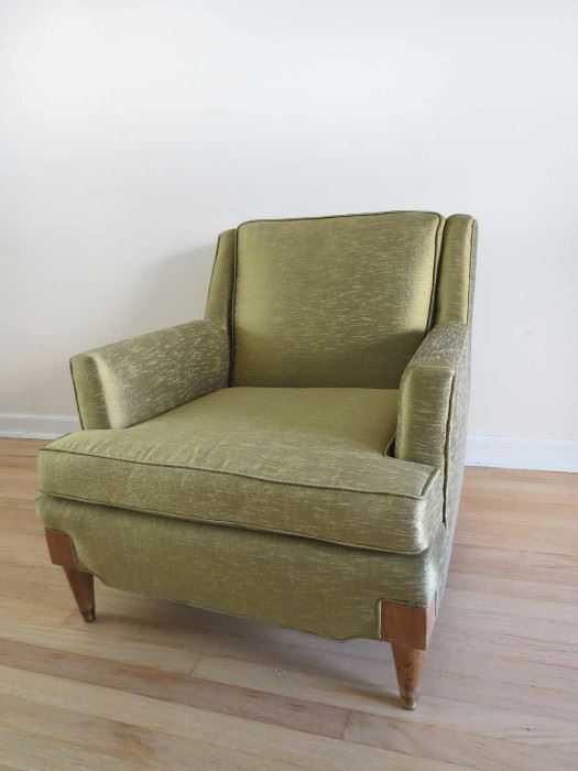 Mid-century modern green armchair from a Lincoln Square estate