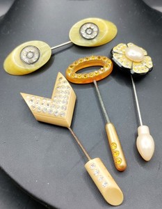 Collection of five vintage hat pins from a Chicago estate